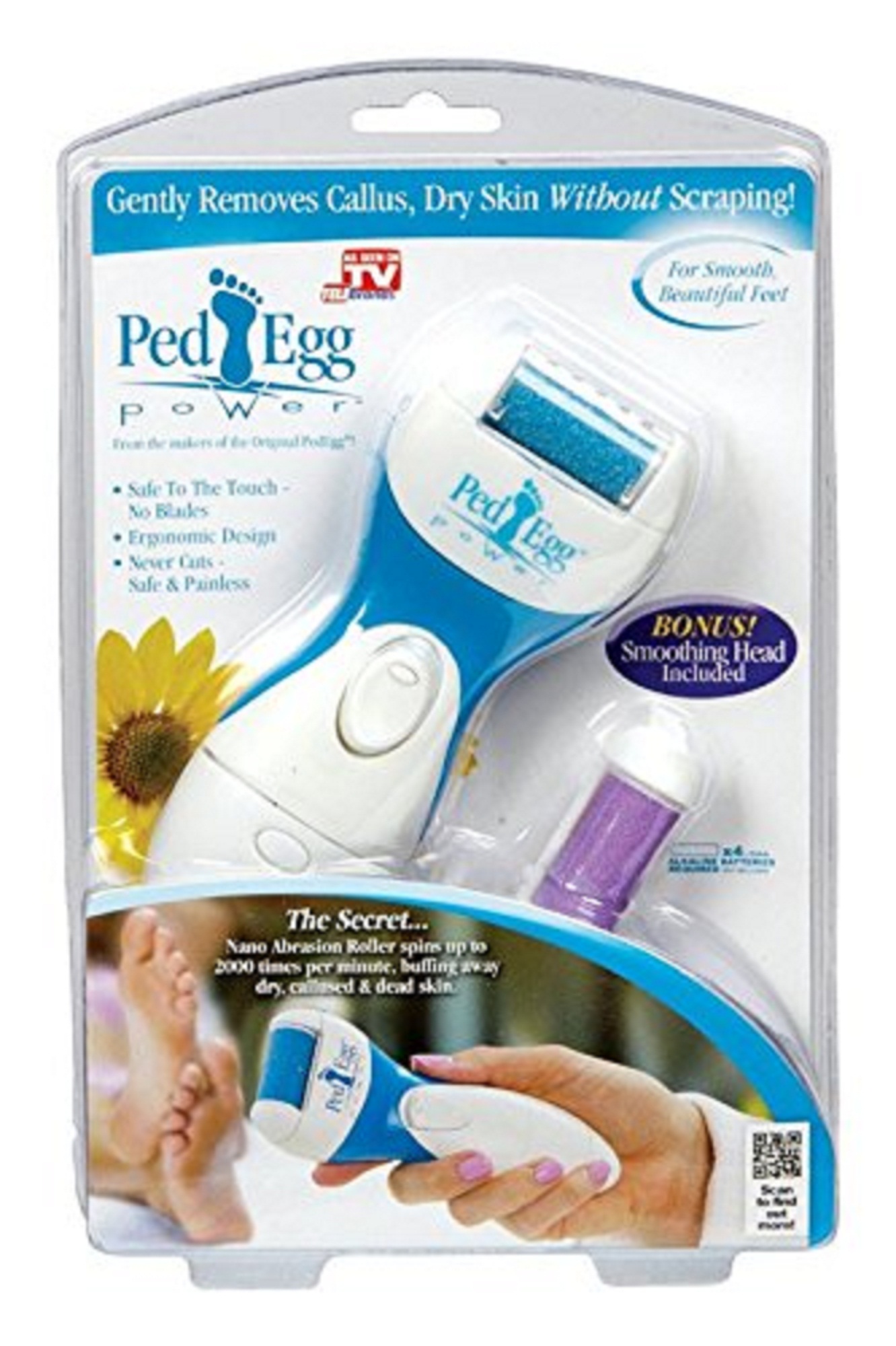 PedEgg Power Cordless Electric Callus Remover with Bonus Smoothing Head