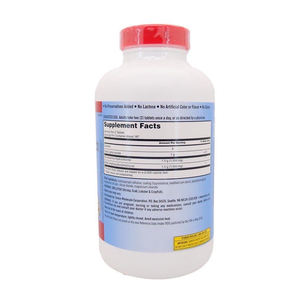 Kirkland Signature Glucosamine HCI with MSM 375 Tablets eBay