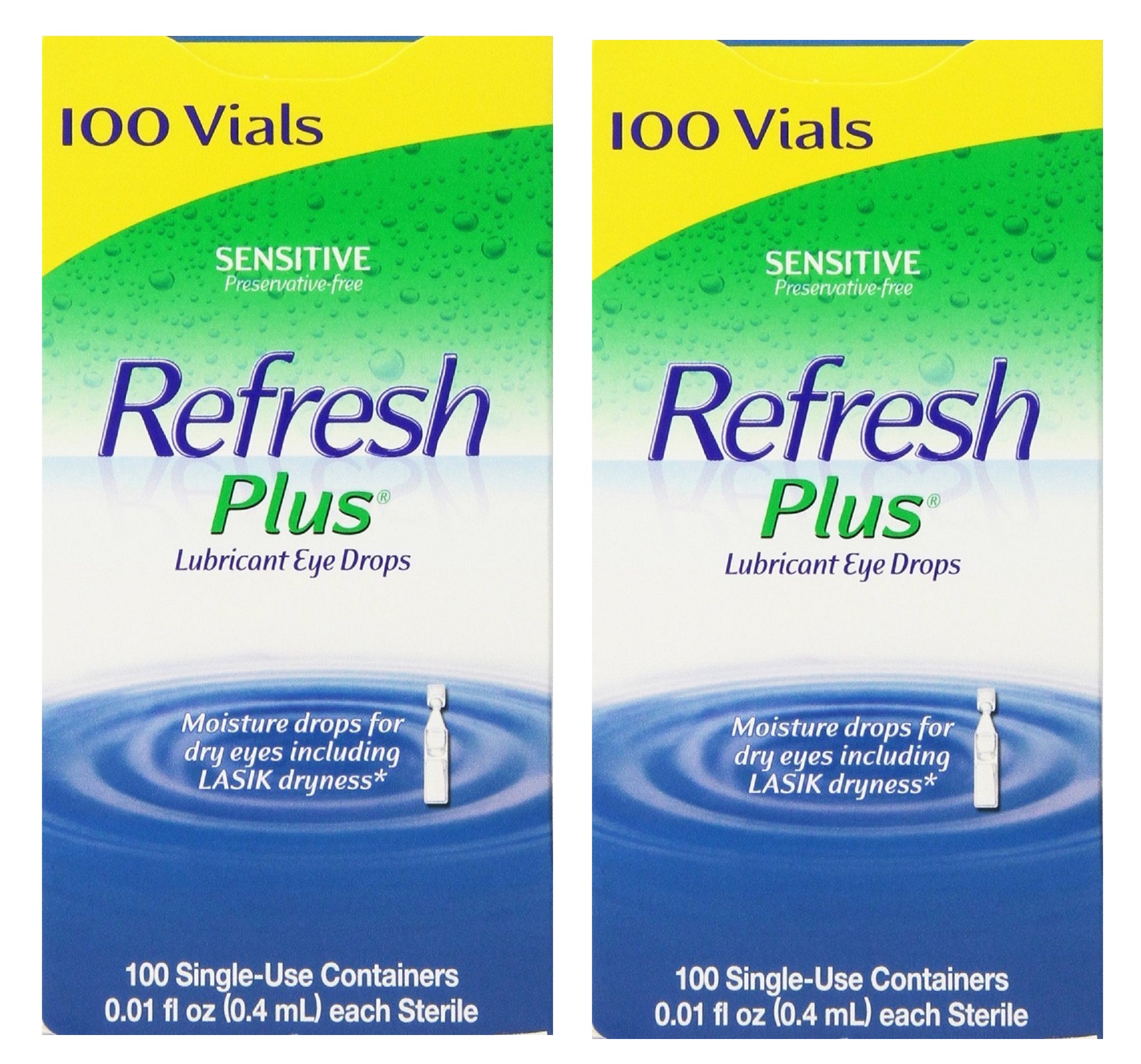 Refresh Plus Lubricant Eye Drops 100 Single Use Vials (Pack of 2) eBay