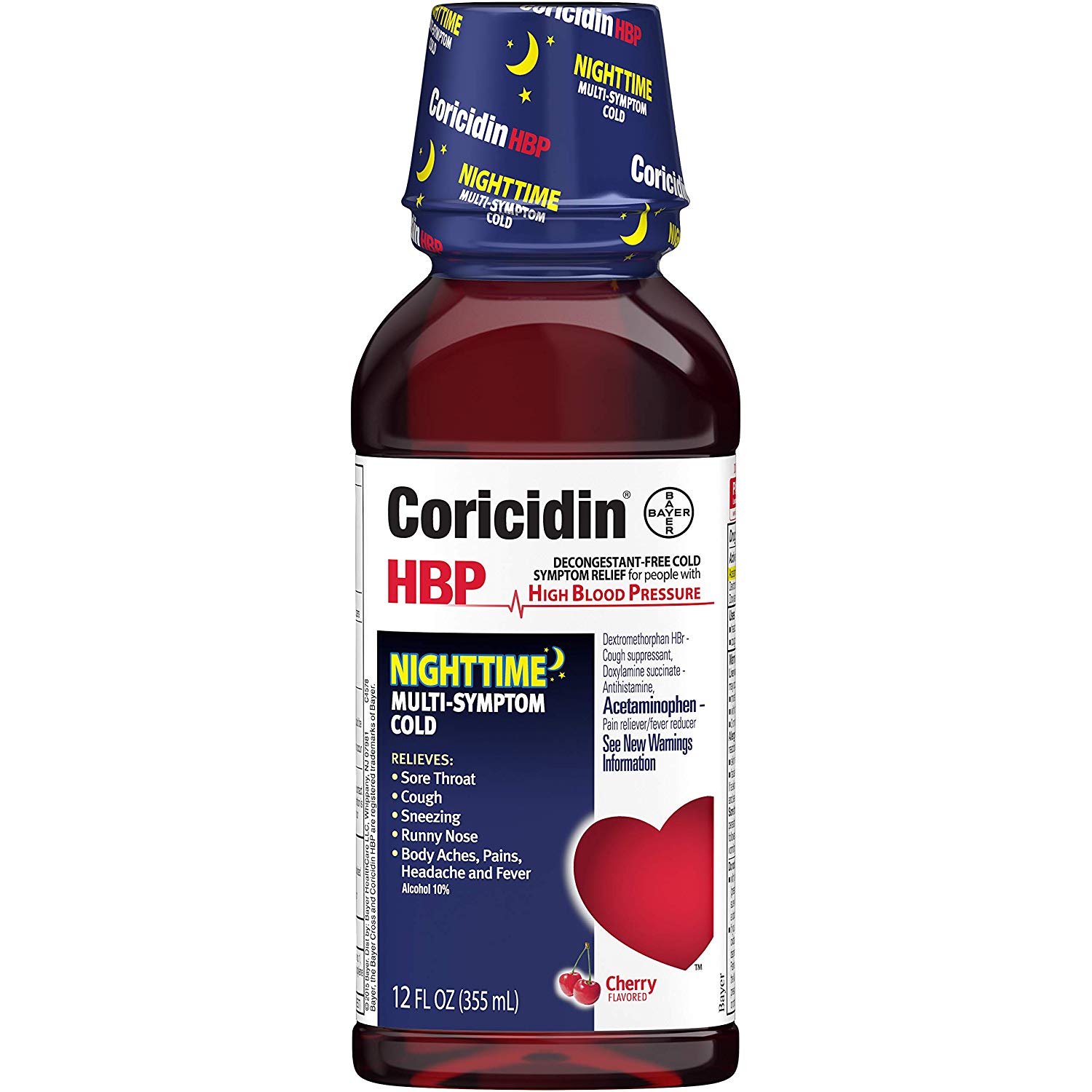 Coricidin HBP Nighttime Multi-Symptom Cold Cherry Flavor - 12 oz | eBay